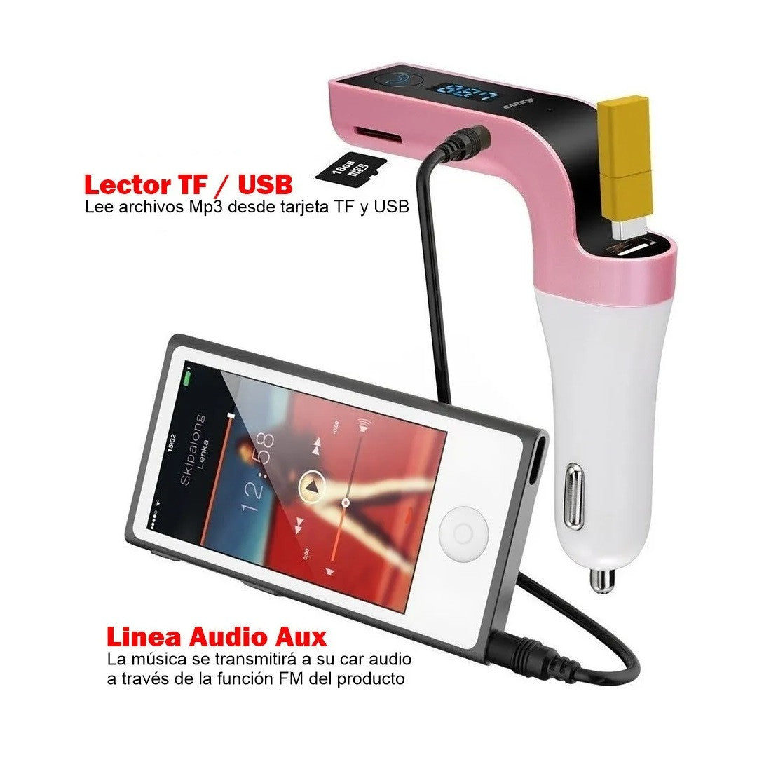 TRANSMISSOR CARRO CARG 7 USB AUX BLUETOOTH